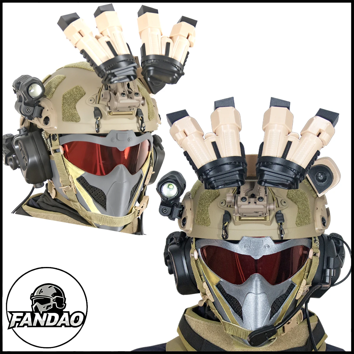 

Airsoft Tactical Helmet Set with Night Vision Goggles Camera Mask Delta Force Game Gear for Outdoor CS Paintball Cosplay Props
