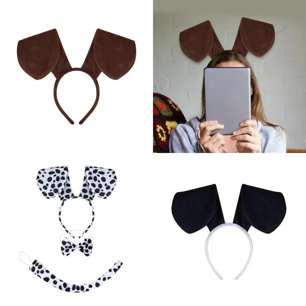 R1WE 개 코스프레 의상 장식 액세서리 키즈 개 드레스 축제 봉제 장식품 귀여운 강아지 머리띠 코스프레 소품