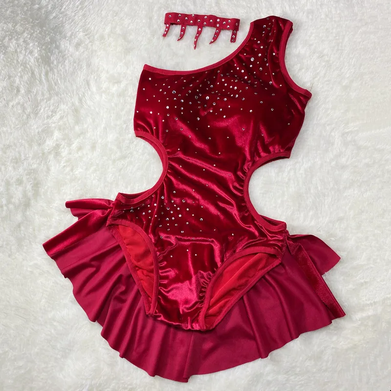 ชุดเต้นโพลแดนซ์สำหรับผู้หญิง ผ้ากำมะหยี่ ประดับเลื่อมวิบวับ เหมาะสำหรับงานกลางคืน บาร์ ดีเจ เวที แสดงเต้นละติน