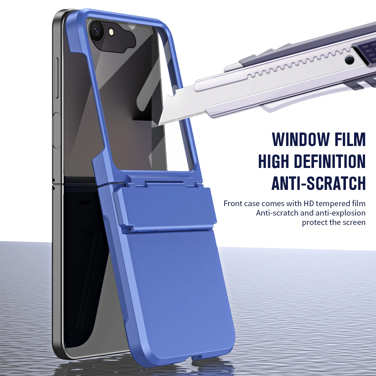 For Samsung Galaxy Z Flip 8 Case Integrated Front HD Tempered Glass Film Full Hinge Protection Matte Hard PC Shockproof Foldable