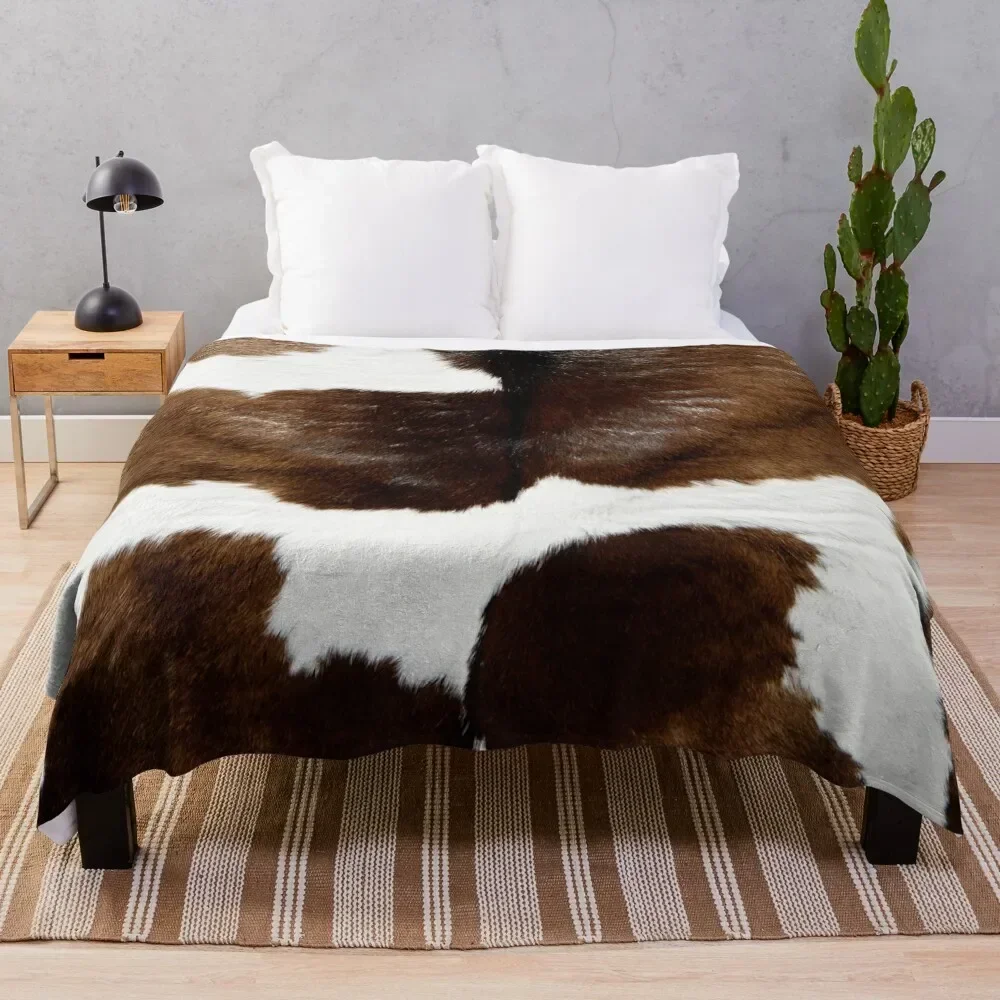 Luxury cowhide, animal skin fur print Throw Blanket Multi-Purpose Luxury Thicken Quilt Blankets