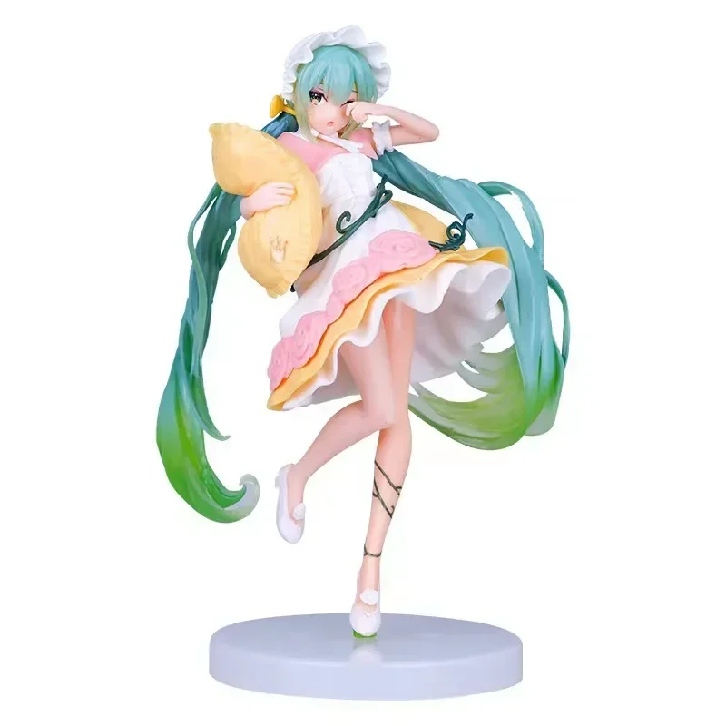 Figurine de dessin animé Hatsune Miku, 20cm, ornements de personnage Sexy, chaise blanche et rose, décoration de voiture Kawaii, modèle cadeau à collectionner, nouvelle collection