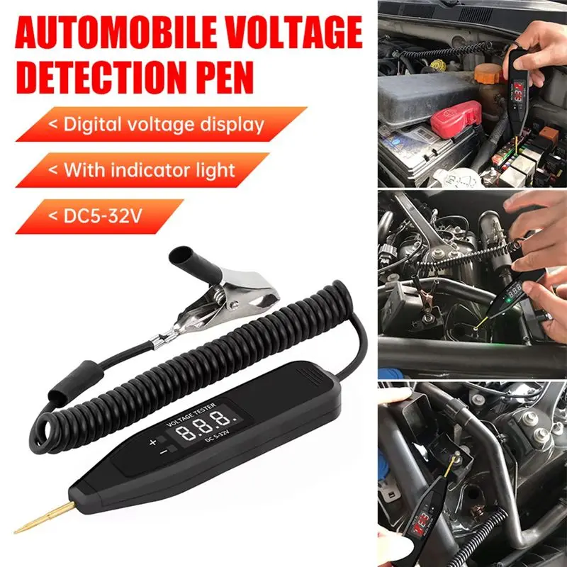 For Car Electrical Circuit Test Pen 5-32V Digital Electric Voltage Power Tester Probe For Vehicle Systems