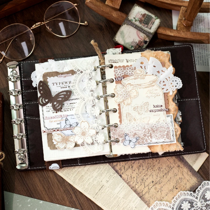 กระดาษวินเทจสำหรับทำสมุดบันทึก ไดอารี่ อัลบั้ม ตกแต่ง DIY วางแผนงาน สมุดภาพ 30 แผ่น