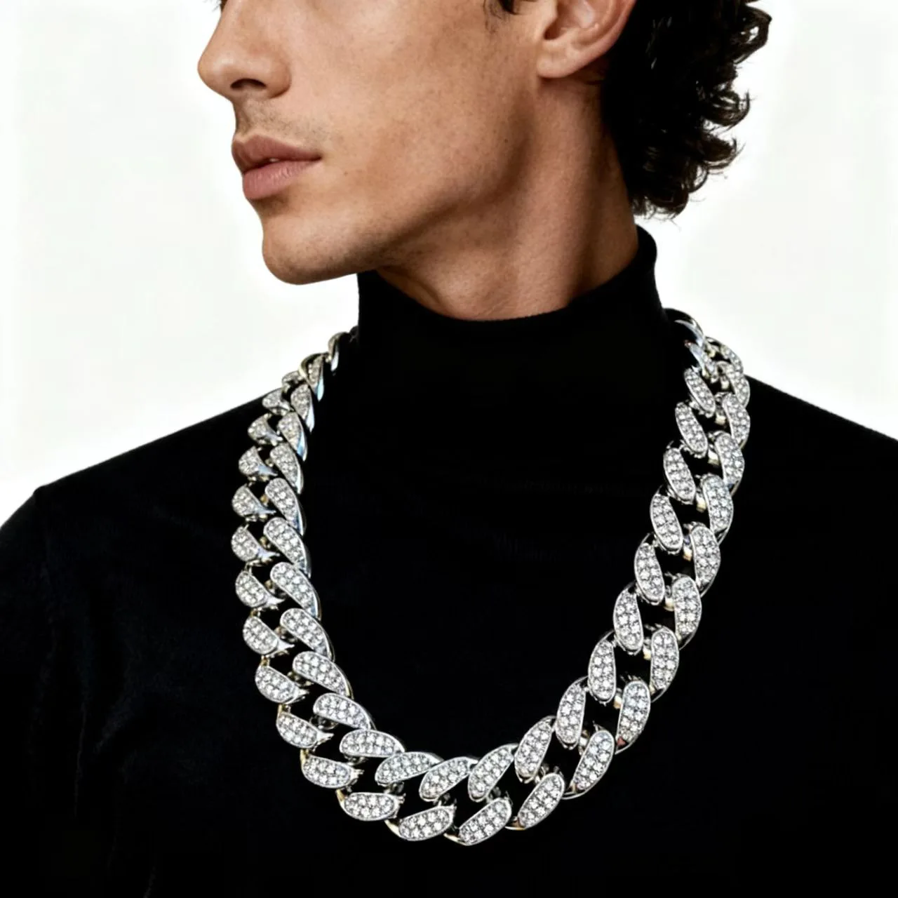 

DIY accessories Hip-hop new 30mm Cuban chain, European and American high-end men's necklace, cross-border explosion, domineering