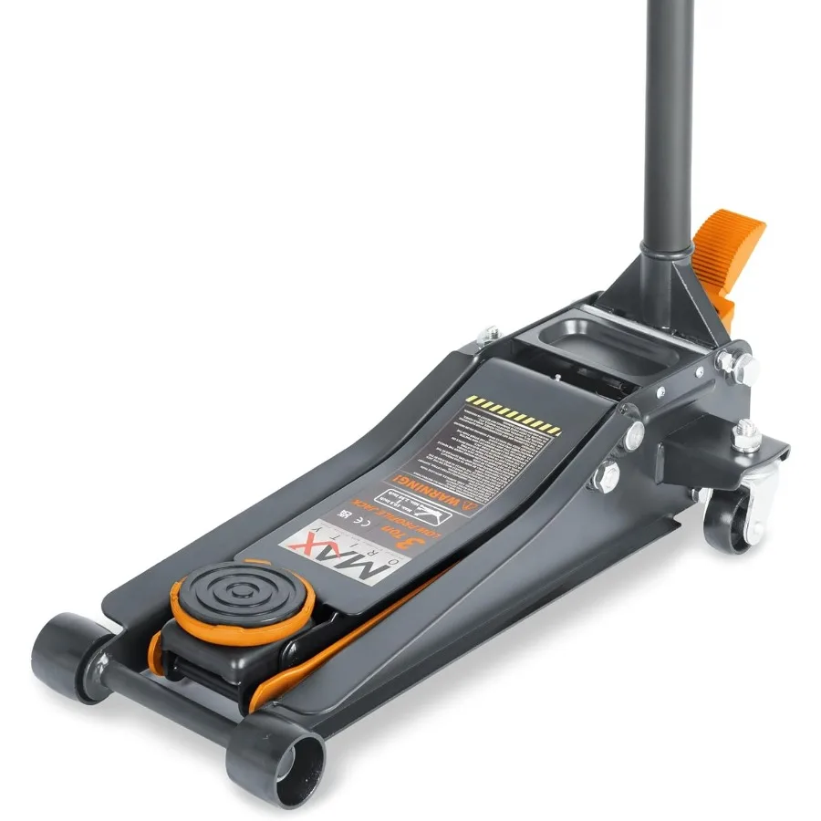 

Низкопрофильный двойной поршневой домкрат, 3 тонны (6600 фунтов), сверхмощный стальной гоночный напольный домкрат с быстроподъемным гидравлическим насосом, ножной педалью и магнитом