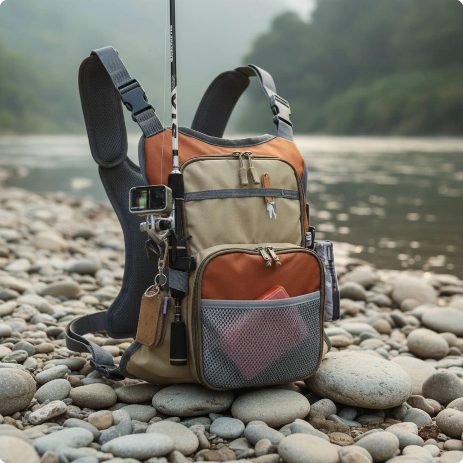 Fishing Chest Pack Compact Fis - Fishing Vest 评论和价格