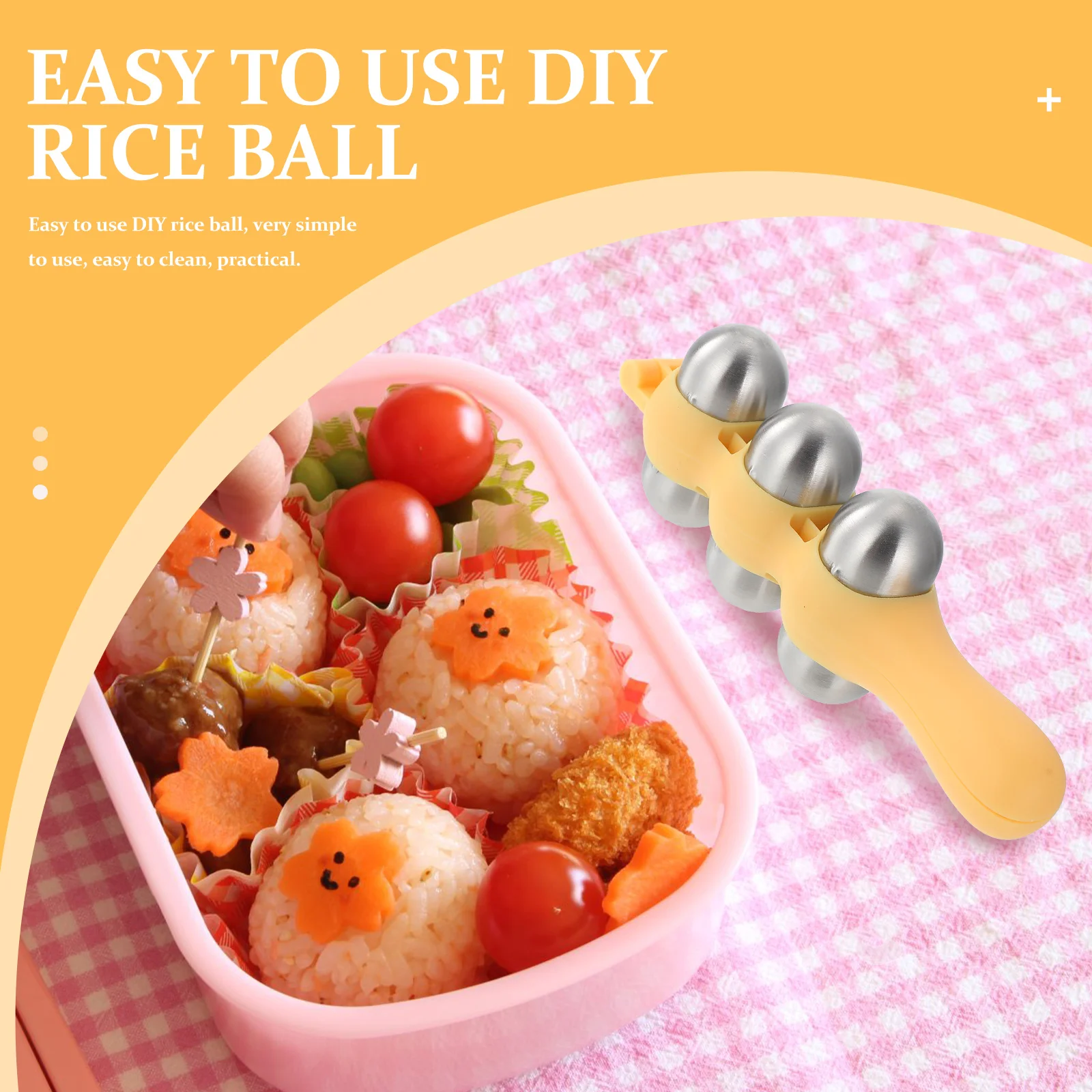 

1Set Rice Ball Mold Stainless Steel DIY Bento Making Tool for Kids Easy Clean Lightweight Kitchen Accessories Rice Ball Maker