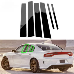 6Pcs For Dodge Charger 2011 2012 2013-2023 Car Door Window Pillar Posts Trim Cover Stickers Auto Exterior Decoration Accessories