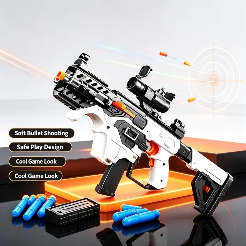 New Electric Repeatable Soft Bullet Toy Gun Outdoor CS Shooting Game Submachine Gun Model Birthday Christmas Gift for Boys Adult