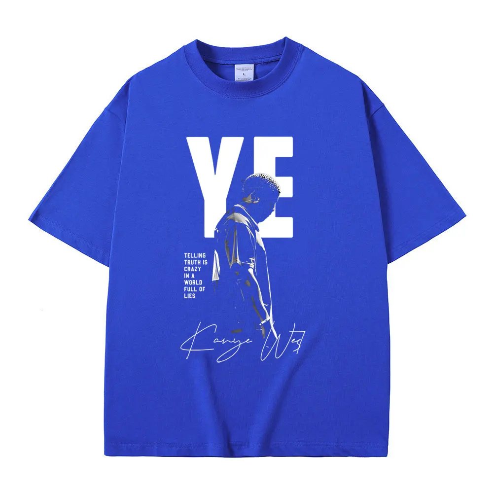 Rapper Kanye West Telling Truth Is Crazy in A World Full of Lies Late Registration Tour 2005 T-shirt Men Hip Hop Fashion T Shirt