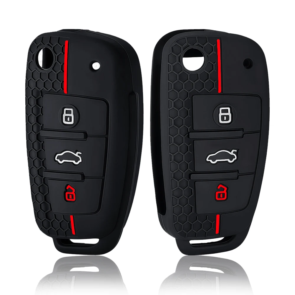 Nova Capa de Silicone para Chave Audi A4 B7 A6 C6 4F 8V A3 8P A1 A3 - Acessório Protetor para Chave Remota