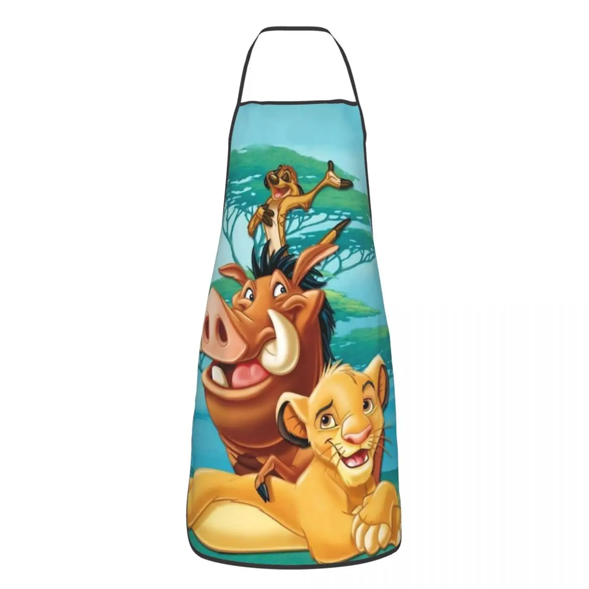 

Custom Funny Cartoon Lion King Simba Bib Aprons Women Men Unisex Kitchen Chef Tablier Cuisine for Cooking Baking Gardening