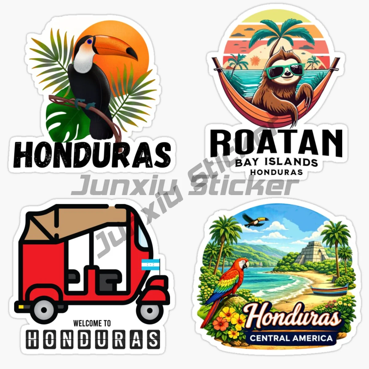 HONDURAS Diving Scenery Flag Shield Map Creative PVC Sticker Decorate Car Motorcycle Bicycle Helmet Window Wall Decal Accessorie