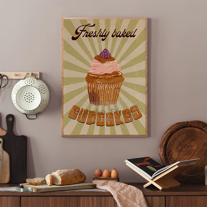 Retro Style Food Poster Mid Century Modern Kitchen Prints Canvas Painting Wall Art Pictures Home Room Vintage French Decoration