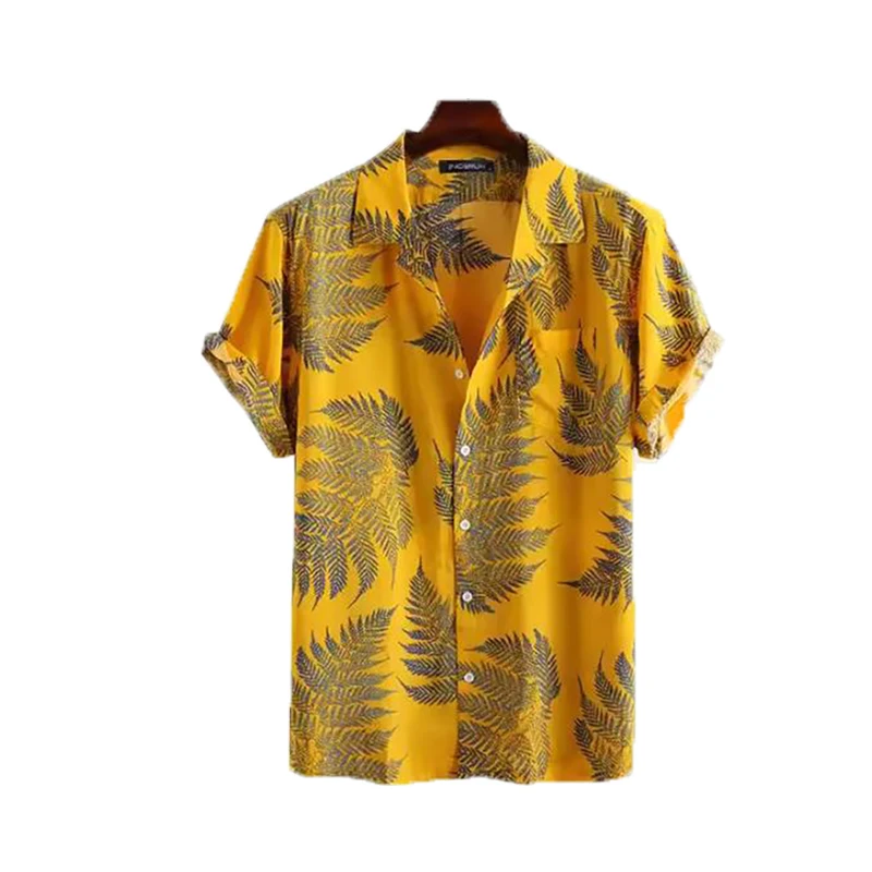 

2024 Men's Hawaiian Shirt Printed Short Sleeve Lapel Vacation Casual Shirt Summer Street Wear Button Up Camouflage Clothing