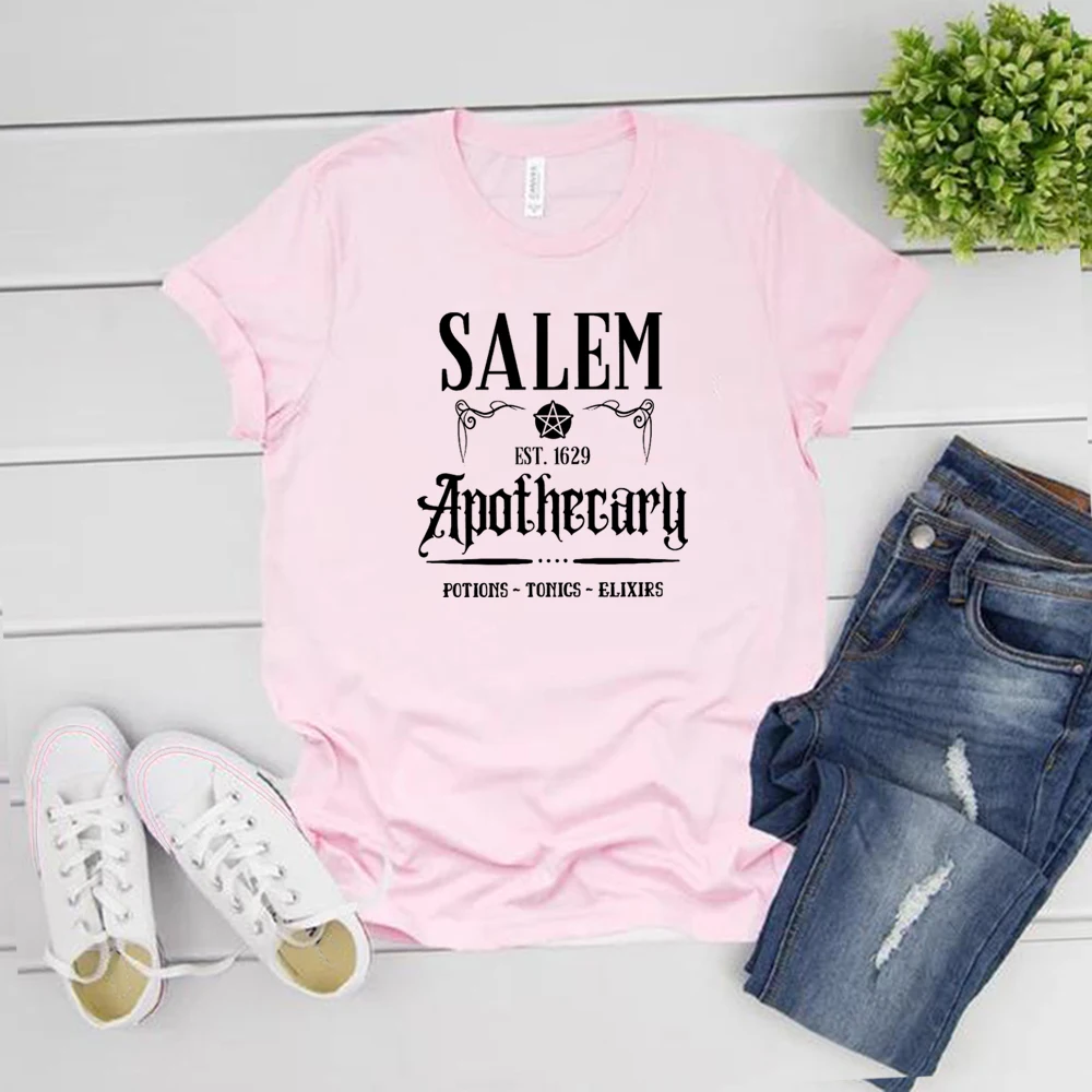 Salem Apothecary T-Shirt Halloween Apothecary Tshirt Witch Sisters Shirt Funny Halloween Tee Woman Tshirts Harajuku Graphic Tees