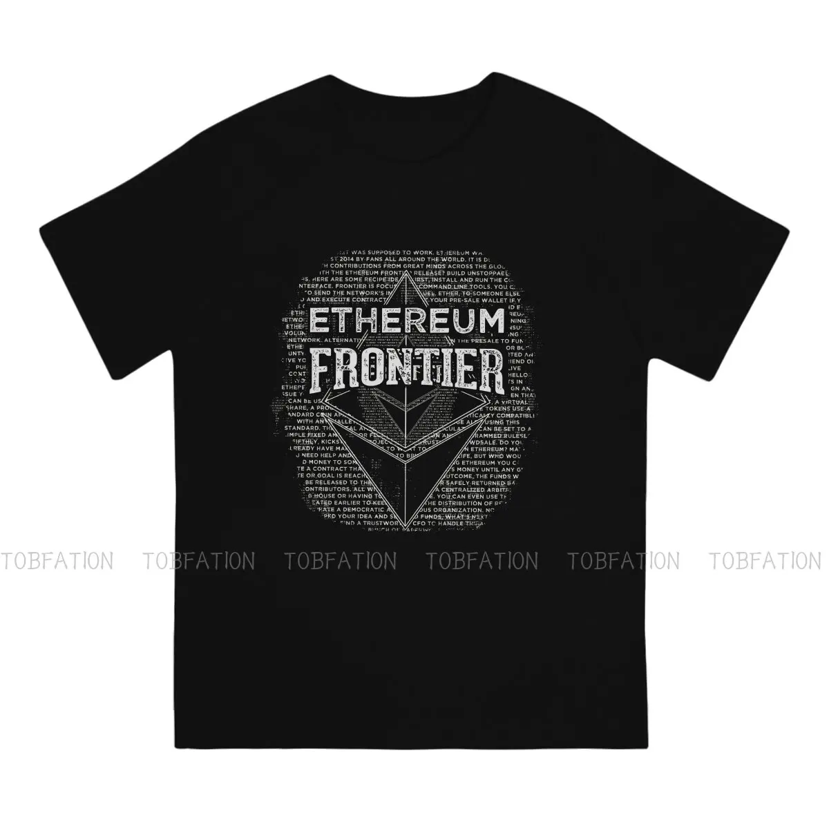 Ethereum Frontier Grunge O Neck TShirt Crypto Coin Pure Cotton Basic T Shirt Men Tops New Design Big Sale