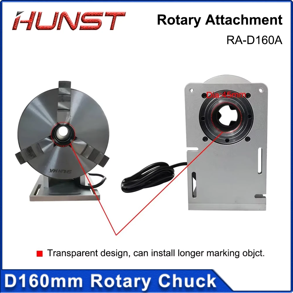 HUNST Rotary Worktable Chuck Diameter 160mm Rotary Attachment With Driver DM5042 for Fiber Laser Marking Machine