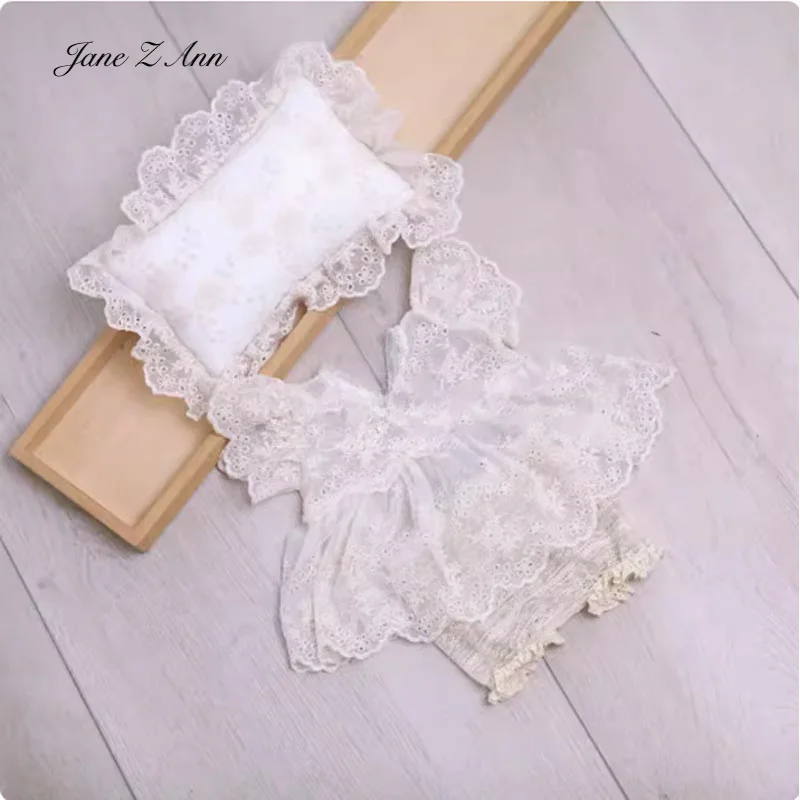 Newborn Photography props  Baby girl Lace Embroidery Retro dress+pants+pillow  Studio Clothing Pillow