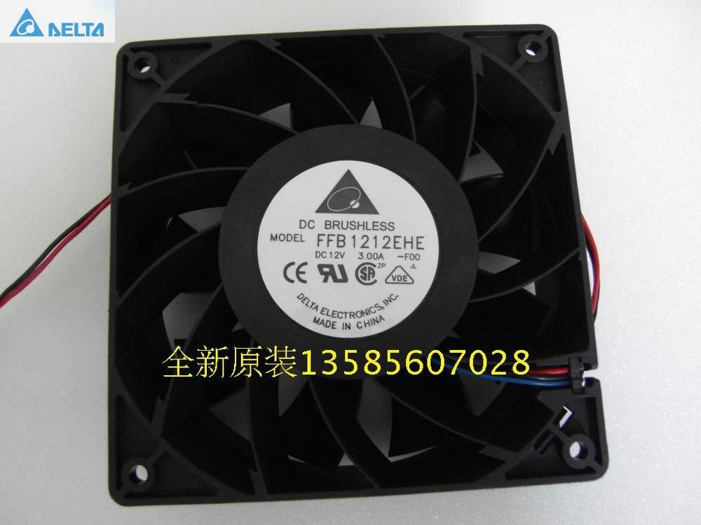 

for delta FFB1212EHE 120*120*38mm DC 12V 3.0A for bitcoin miner case cooling fan powerful 4000RPM 190CFM