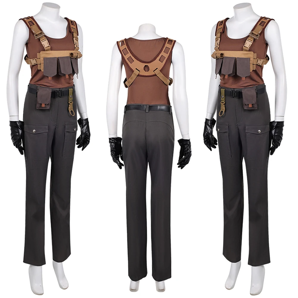 2025 فيلم العالم الجوراسي ولادة جديدة تأثيري زورا بينيت السراويل العليا القماش حفلة لعب الأدوار طقم ملابس هالوين الدعاوى للنساء #2