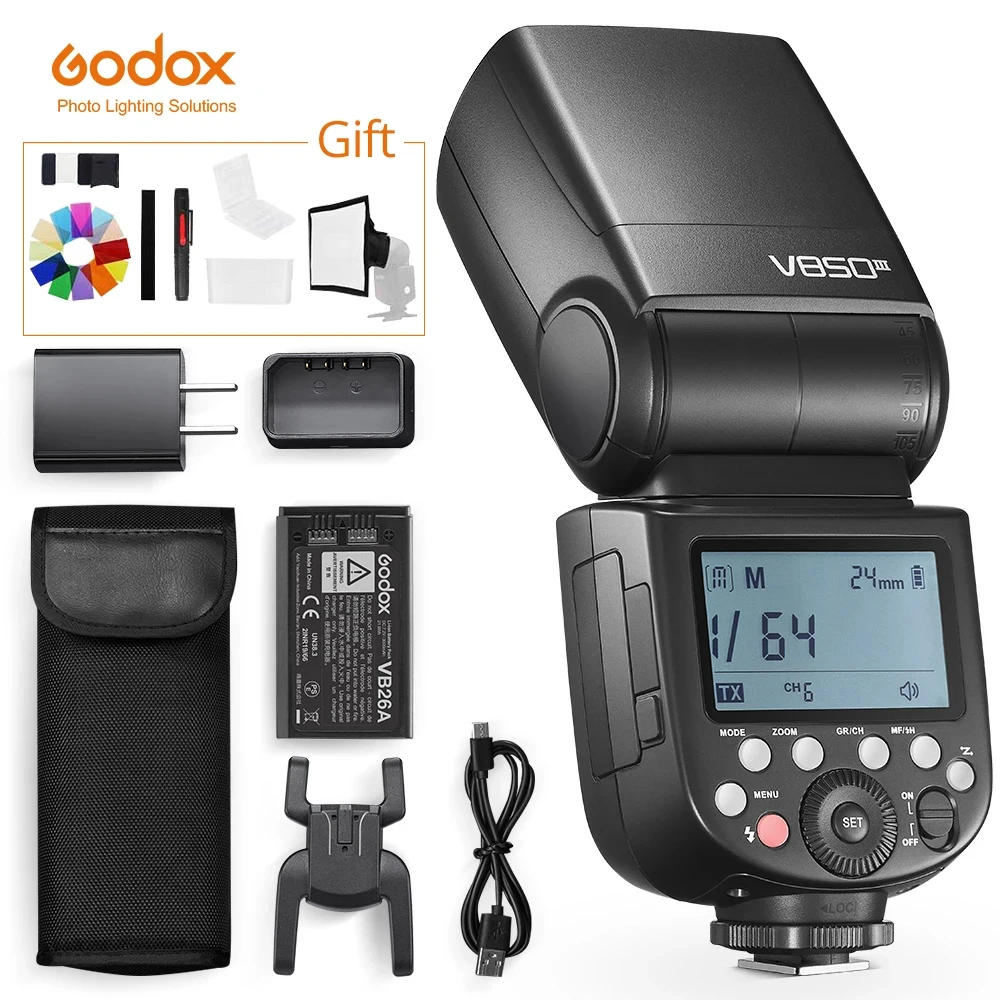 

Godox V850III 76W 2.4G GN60 Wireless X System Li-ion Battery Speedlite for Canon Nikon Sony Pentax Olympus