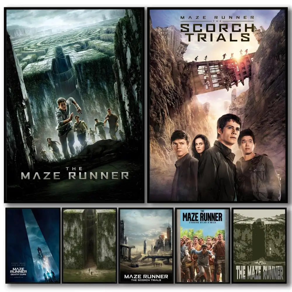 The M-Maze Runner Movie  Painting Calligraphy Cotton Canvas Wall Art Poster Quality Decor Painting for Living Room Home Decor