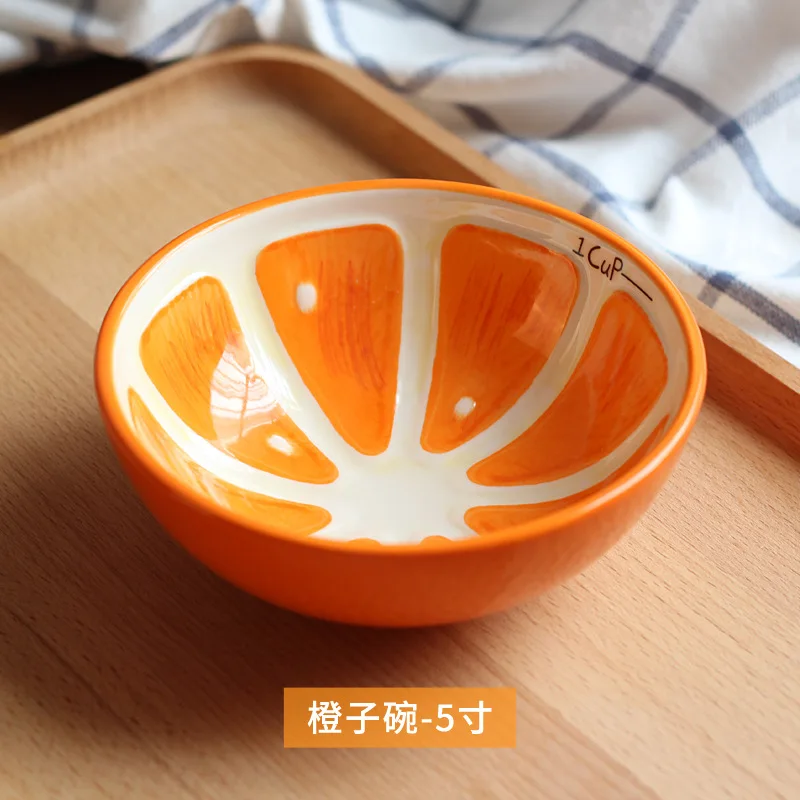 Creative Fruit Shaped Ceramic Salad Bowl Family Fruit Snack Plate Dinner Plate Complete Tableware Kitchen Utensils Accessories