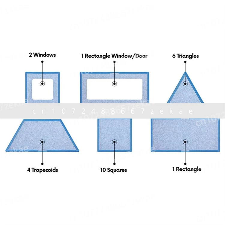Bloques de construcción magnéticos de geometría cuadrada/triangular/rectangular con paneles