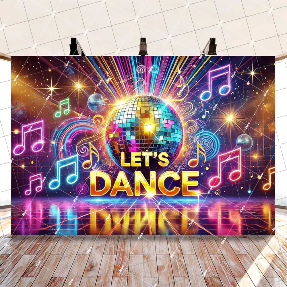 

Disco Dance Party Decoration For Boogie Music Dance Stage Club Party Shiny Lights Retro Photography Background Prop
