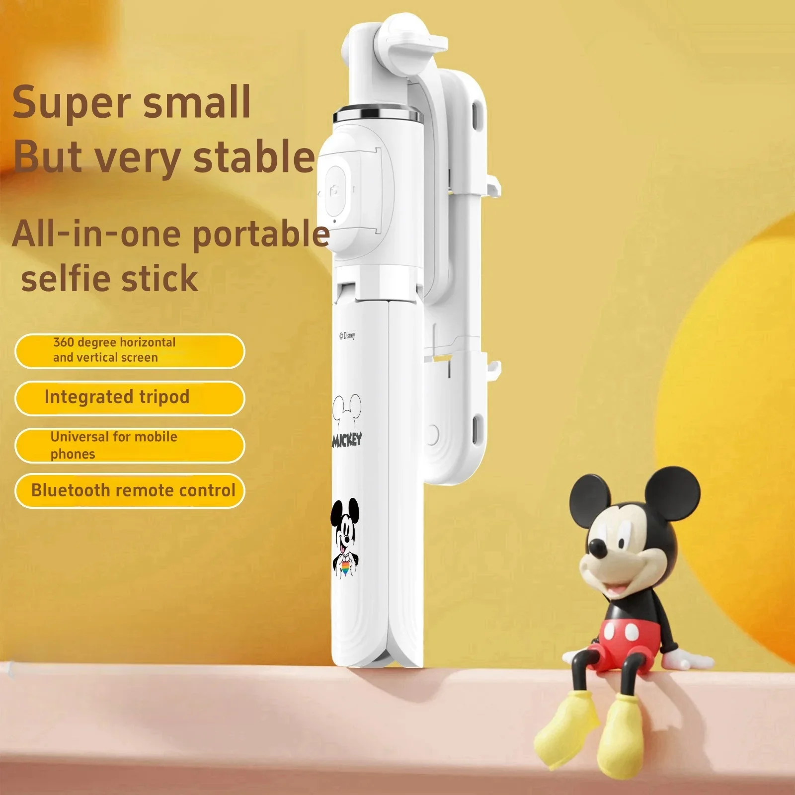 Disney Bluetooth Selfie Stick Extended 1 Meter Selfie Stick Universal Photography Artifact for Horizontal and Vertical Shooting