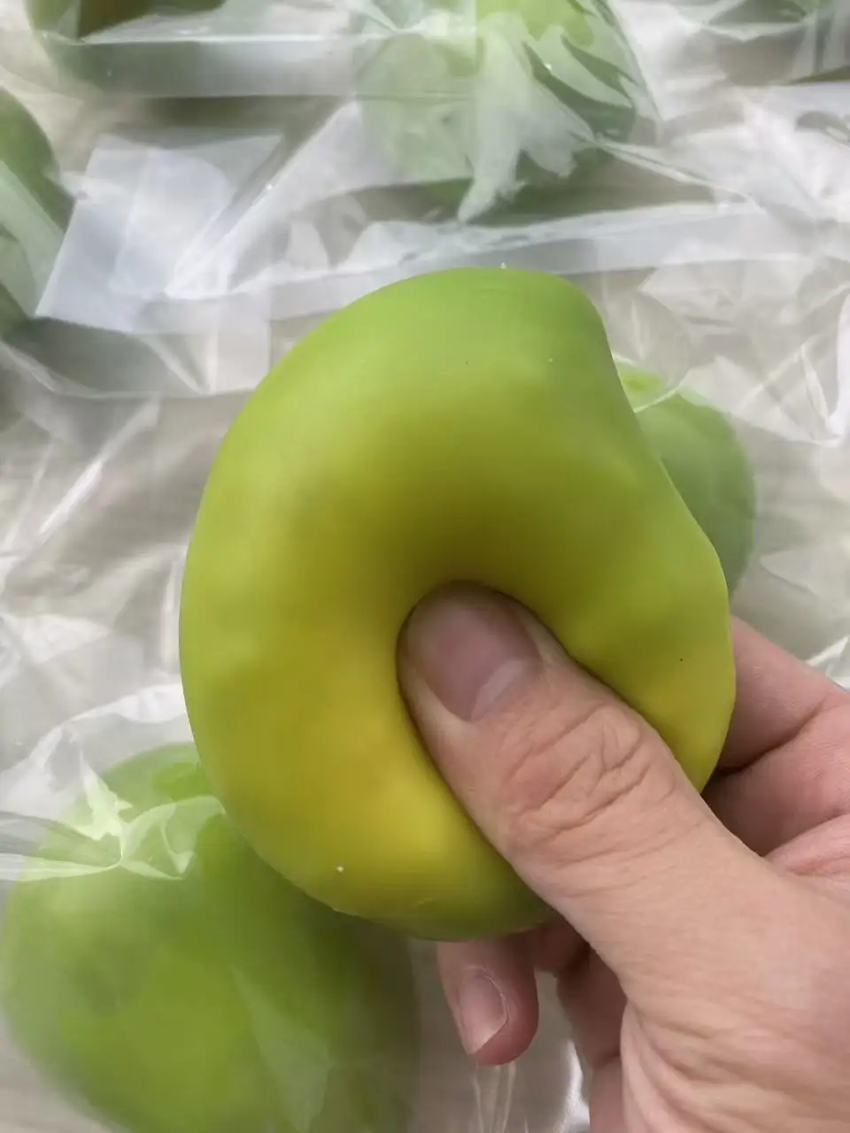 Handmade Crispy Mango Stress Ball Fidget Toy Crunchy Squeeze Ball Round Blocks Filled ASMR Anti Stress Toys for Adults