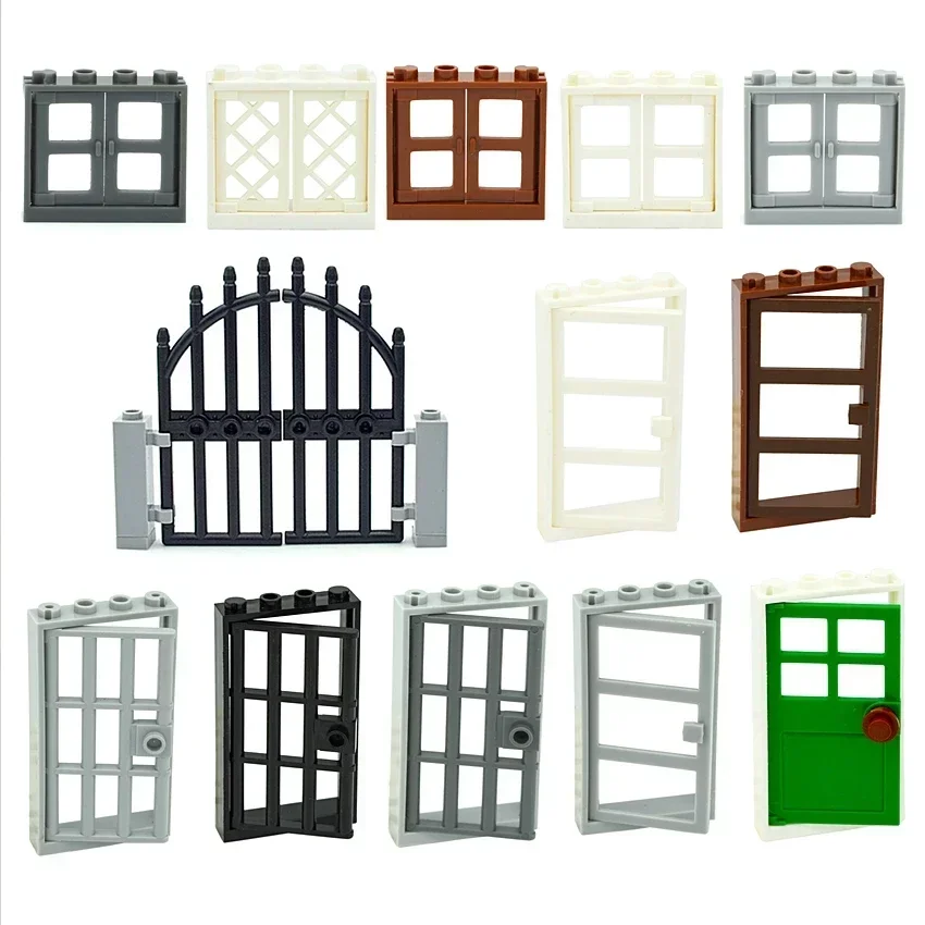 MOC Parts-décennie s de construction de maison d'amis, porte, fenêtre, château, hôtel, jouet en brique à assembler soi-même, compatible avec les accessoires classiques de la ville