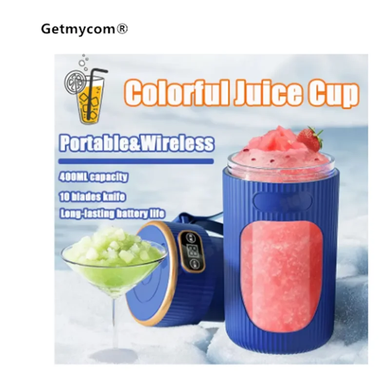 Electric Juicer 10 Blades Portable Blender LED Digital Display Small Juice Cup Rechargeable Wireless Household Milkshake Juice