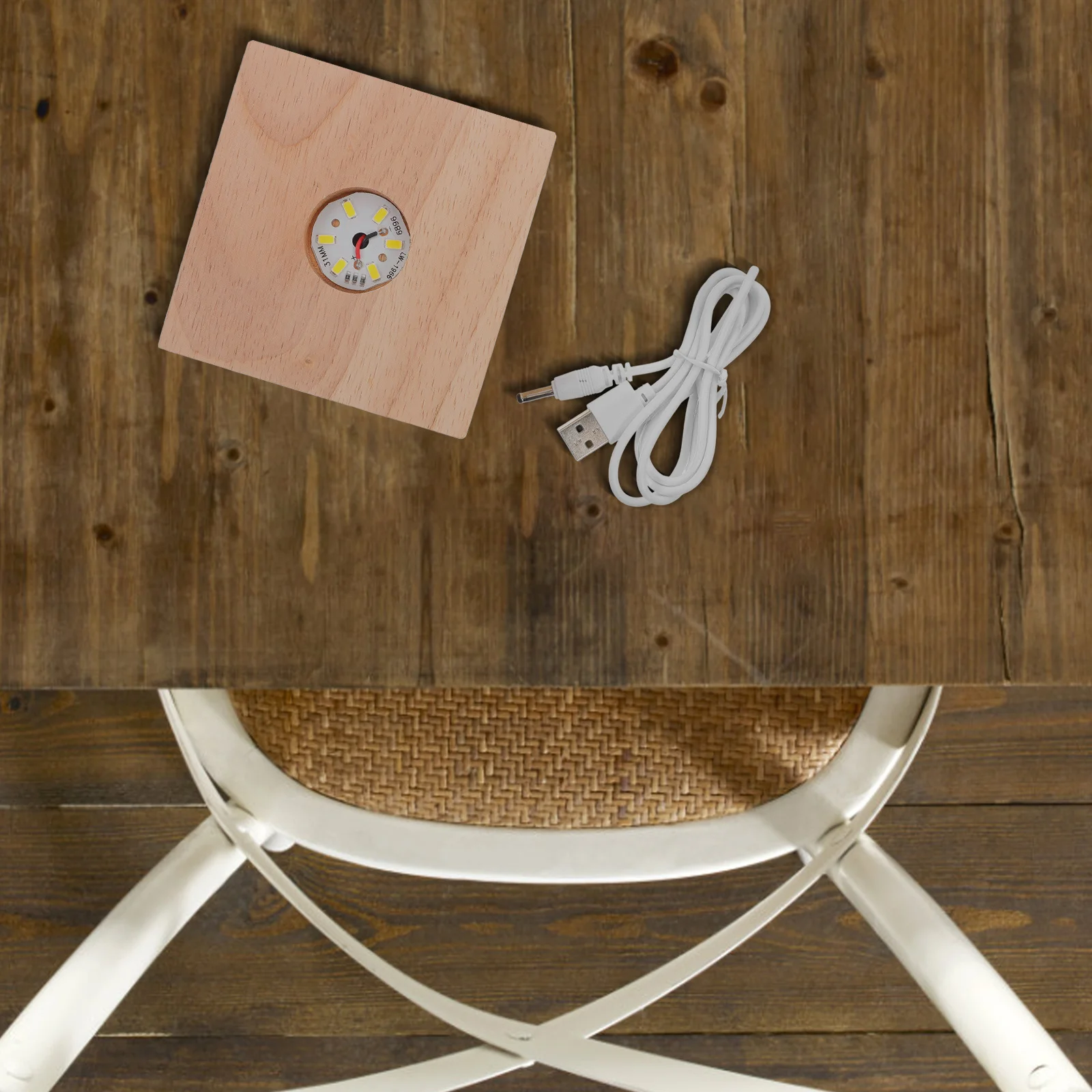 

1 Set Wood Led Display Base For Crystal Ball Usb Powered Lighted Stand Home Decor Illuminated Pedestal For Glass Items