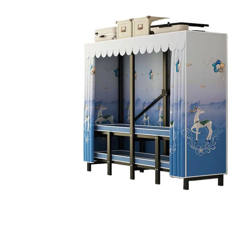 

Bedroom household cloth wardrobe, steel pipe bold reinforcement folding wardrobe