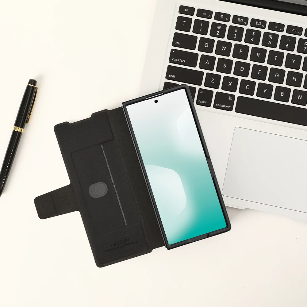 

Nillkin For Samsung Galaxy Z Fold 7 5G Case with Pen Slot Kickstand Aoge Flip Leather Full Coverage Protection Phone Cases