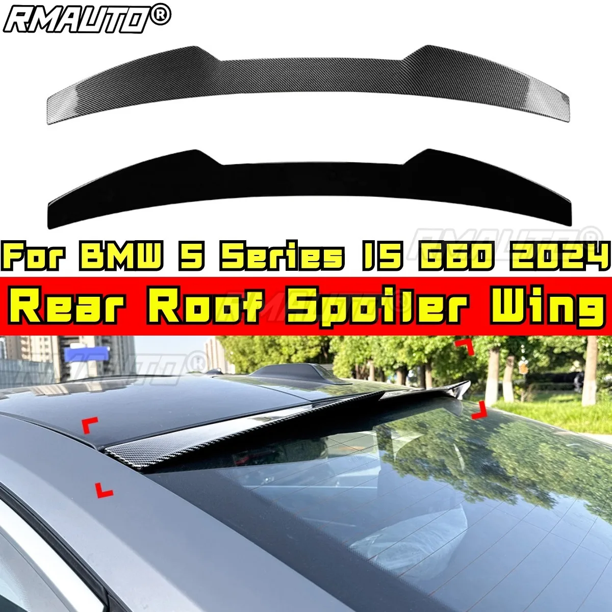 For BMW 5 Series I5 G60 2024 Body Kit Rear Roof Spoiler Wing Glossy Black Blade Style Rear Roof Wing Spoiler Car Accessories