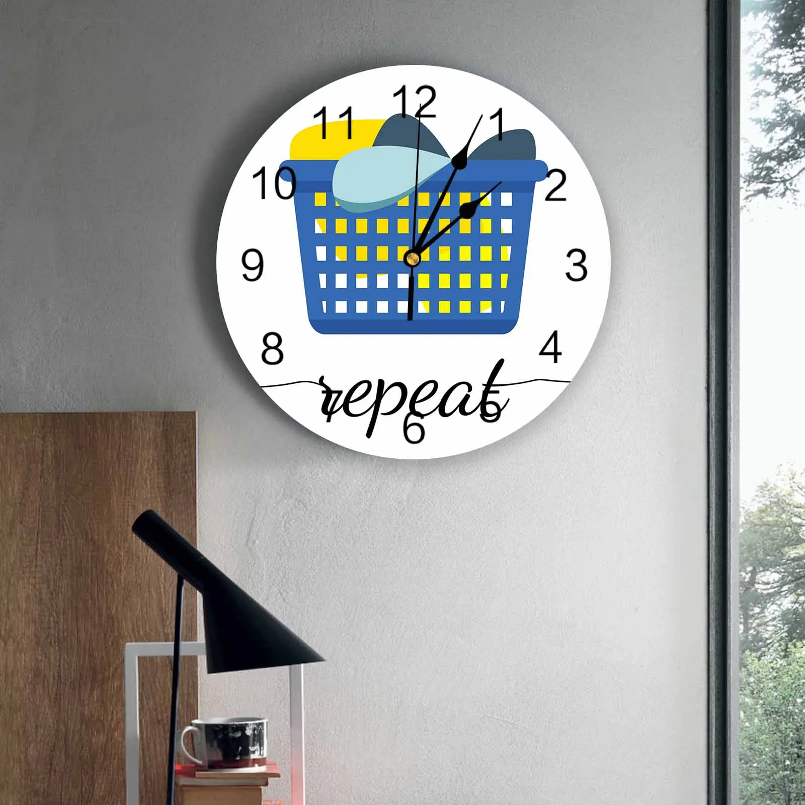 

Bedroom Wall Clocks Laundry Washing Machine Repeat Living Room Clocks Ornaments Baby Room Study Mute Wall Clocks