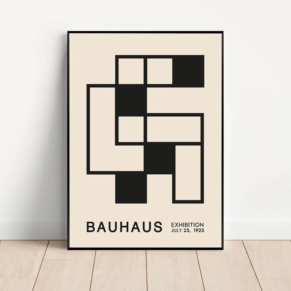 Hot Bauhaus Abstract Geometrica Plakat Kraft Paper Vintage Plakat Wall Art Malarstwo Studium Sztuka Estetyczna Mały Rozmiar Naklejki Ścienne