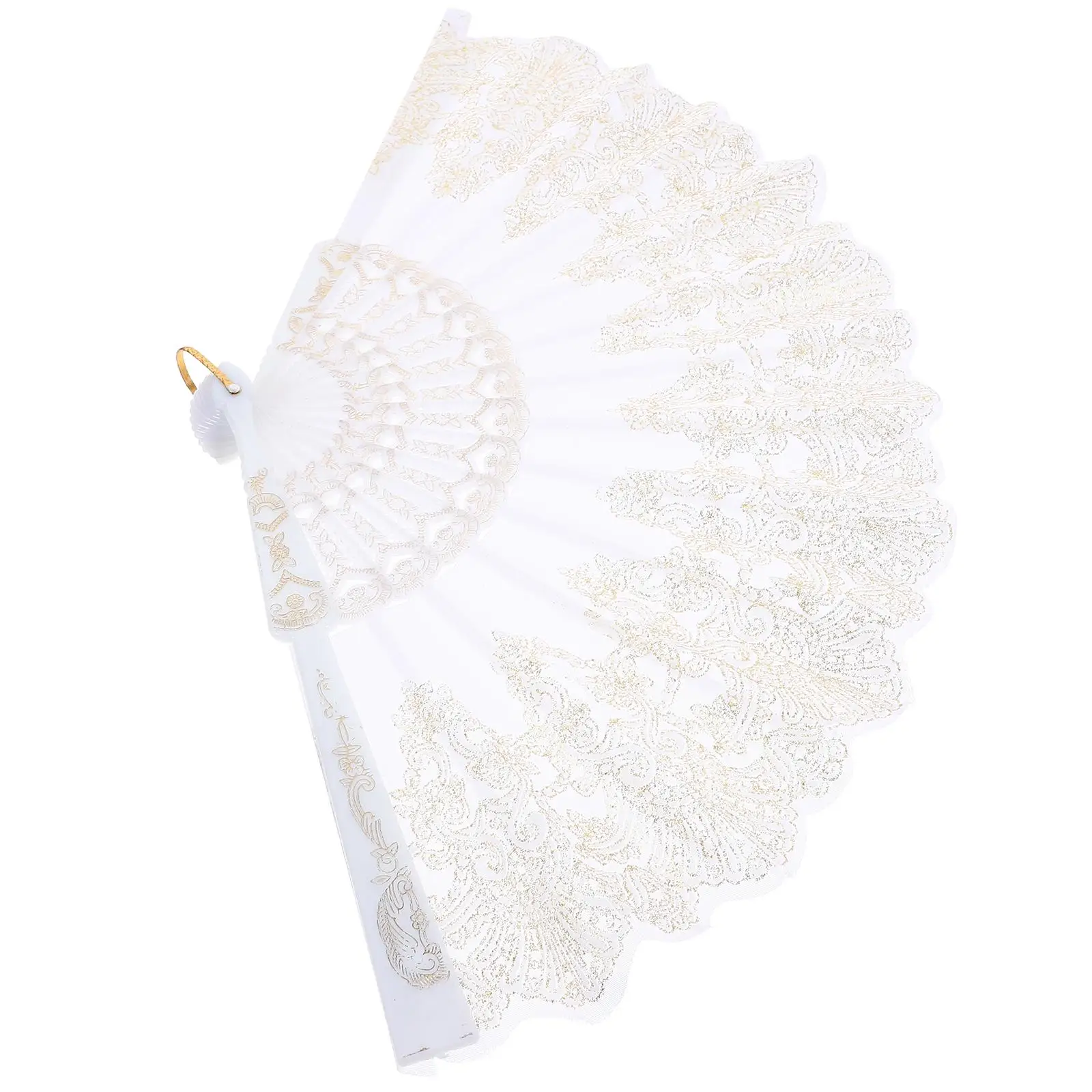 

Printing White Chinese Fans Vintage Style Party Decoration Portable