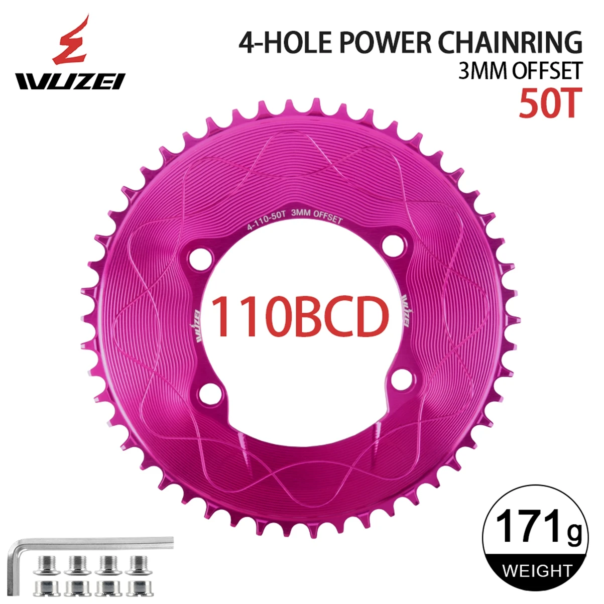 WUZEI 110BCD Rennrad Kettenblatt 8 9 10 11 12S Fahrrad Kettenblatt 40T 48T 58T Schmales breites Kettenrad für Shimano R7000 R8000 R9100