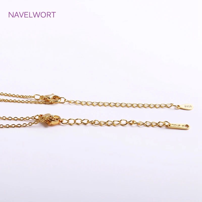 18K Real Gold Plated O Chain For Necklace Making,Brass Metal 1.2/1.4mm Thickness Necklace,Lobster Clasp Chain For Jewelry Making