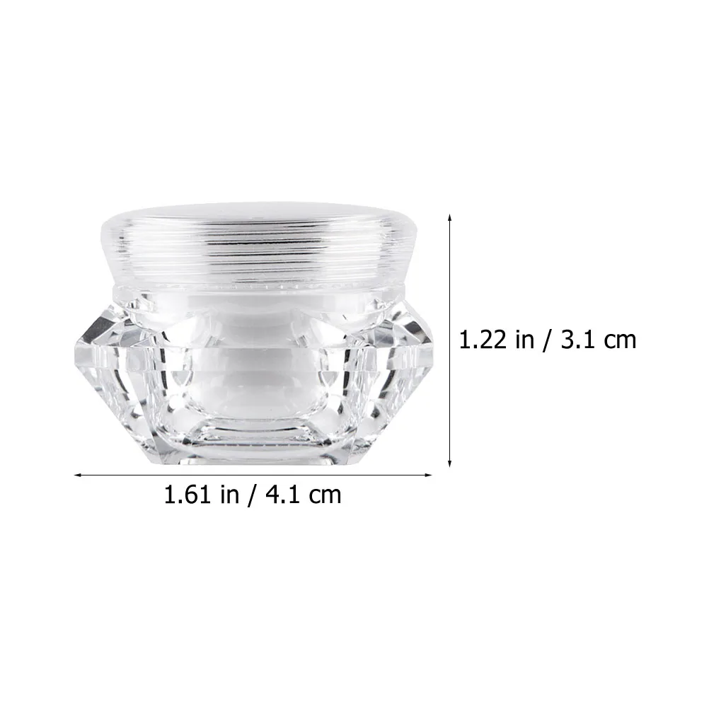 

12Pcs 10g Portable Plastic Cream Jars Creative Diamond Shaped Cosmetic Dispensers Travel Containers