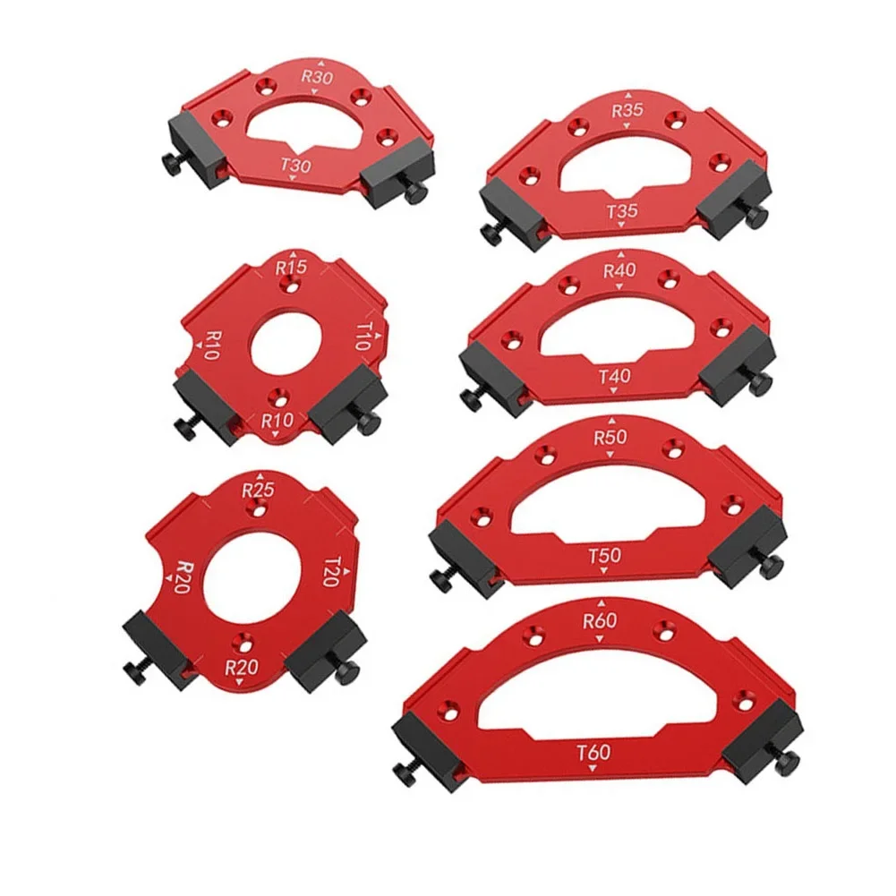 Aluminium Alloy Table Corner Routing Template 7 Sizes R10 R20 R30 R35 R40 R50 R60 for Router Bit Guidance and Accuracy