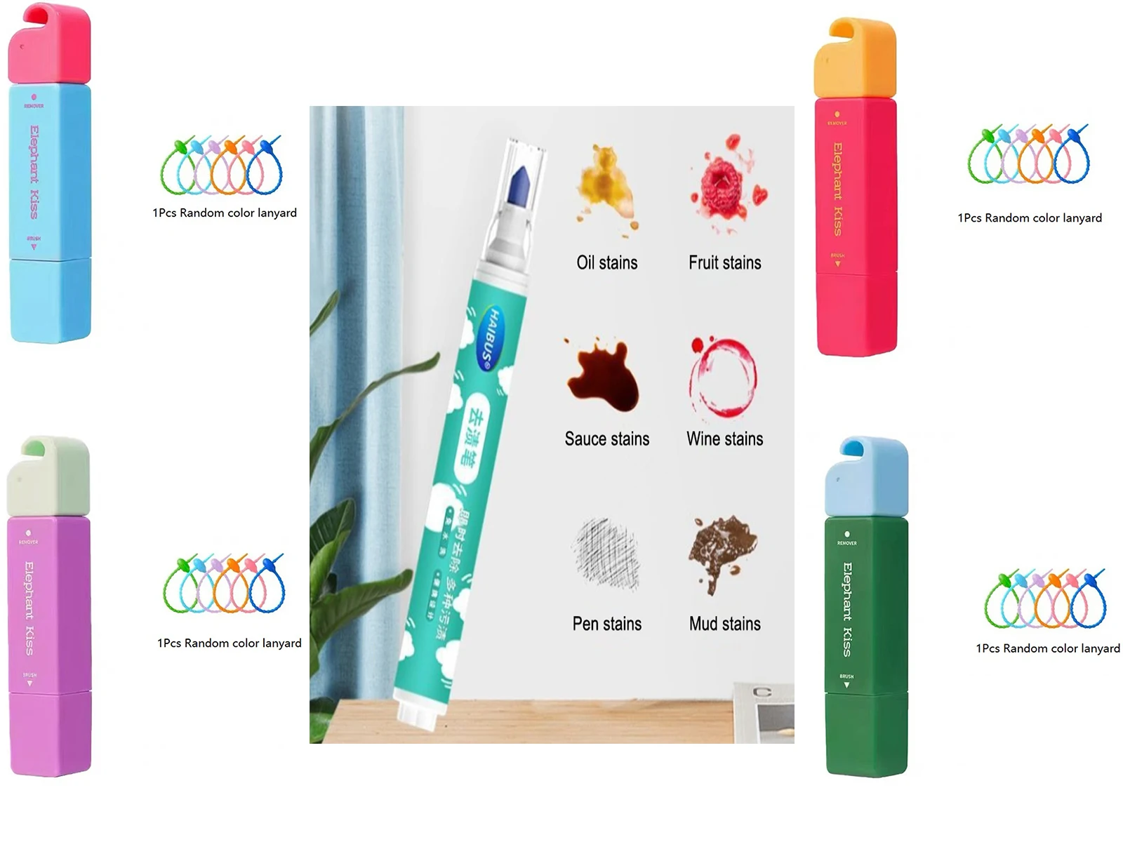 

1 PCS Portable Washing Free Oil Red Wine Stain Remover Marker Pen For Small Greasy Filth Magic Clothing Stain Removal Pen