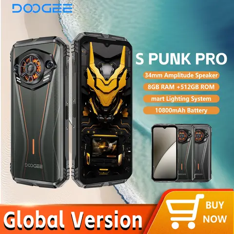 DOOGEE S PUNK PRO Smartphone 6.6" FHD+ 90Hz Android 14 20GB+12GB RAM 512GB ROM 10800mAh 33W Fast Charge 50MP AI Camera 128dB Spe