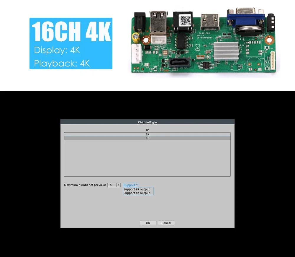 Imagem -04 - Nvr Video Surveillance Board Hdmi Nvr Gravador ip Onvif Xmeye Detecção de Rosto Web 4k x Sata Max 16tb Hi3536 Onvif