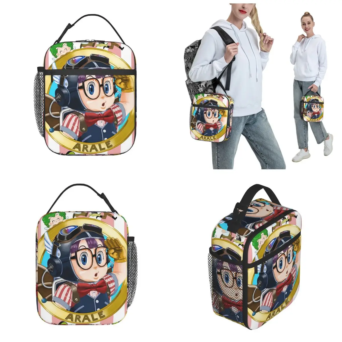 حقيبة غداء معزولة من Dr Slump Arale Anime، حاوية طعام، صندوق غداء مبرد حراري محمول للعمل